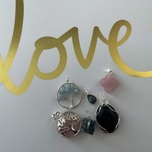 Silver and Pink Tree of Life Pendant